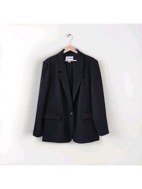 Steve Madden Blazer L Black 1B Lined Academia Office Siren Corporate Girlie Edgy